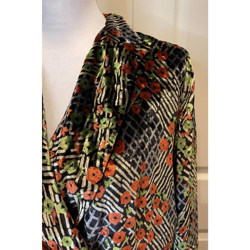 ett:twa Anthropologie Multicolored Jacket Women’s Size 4 Beautiful Velvet Shirt - Picture 3 of 12